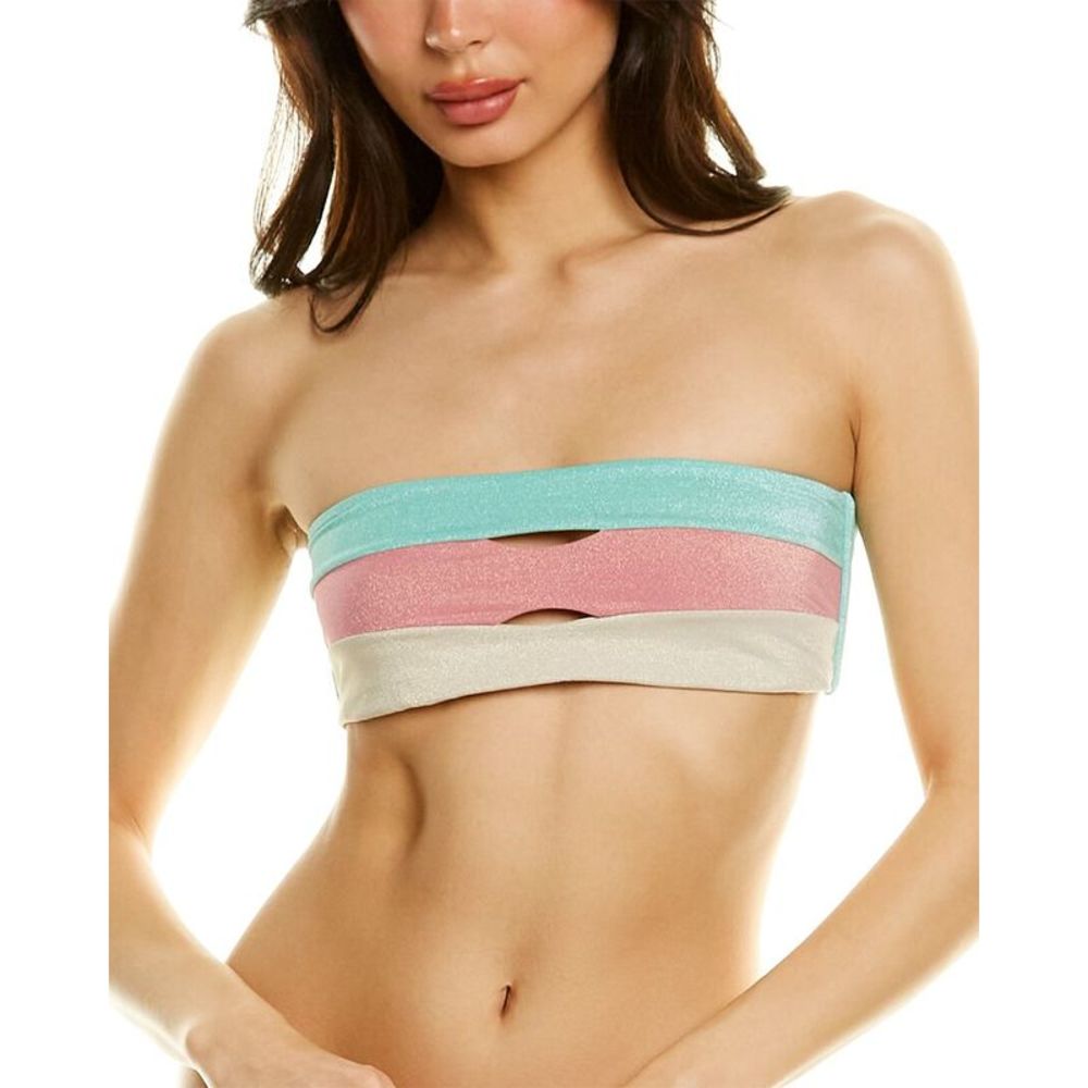 Pq Swim Womens  Colorblocked Bandeau Top, Green